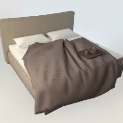 Bed in brown 3D model