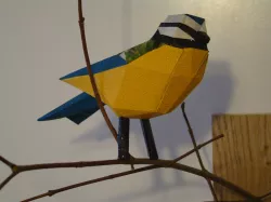Bird Blue Tit - low poly Free 3D print model
