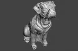 Boxer Statue Dog Sculpture 3D Scan Free 3D print model