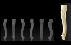 CABRIOLE CARVED Furniture Leg 3D Models set - 010 Free 3D print model