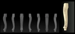 CABRIOLE CARVED Furniture Leg 3D Models set - 012 Free 3D print model