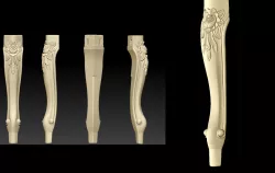 CABRIOLE CARVED Furniture Leg 3D Models set - 013 Free 3D print model