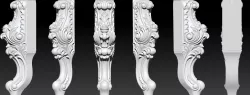 CABRIOLE CARVED Furniture Leg 3D Models  set - 014 Free 3D print model