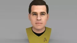  Captain Kirk Chris Pine Star Trek bust full color 3D printing Free 3D print model