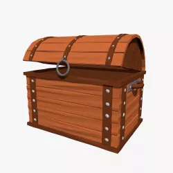 Cartoon Chest in Low Poly Style Low-poly  3D model