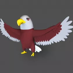 Cartoon Eagle Low-poly  3D model
