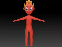 Cartoon Fire boy 3d model Low-poly  3D model