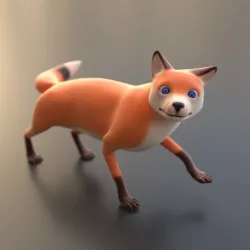 Cartoon fox Low-poly  3D model