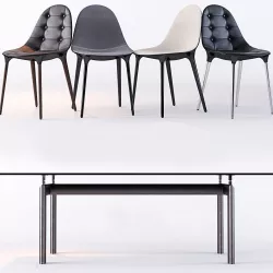 Cassina Caprice Chairs LC6 Table 3D model