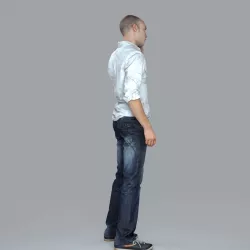 Casual Man with White Shirt Chatting on Phone CMan0010-HD2-O0... 3D model