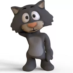 Cat Cartoon Low-poly  3D model