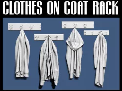 Clothes on coat rack 3D model