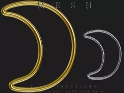 Crescent Moon Wire Low-poly  3D model
