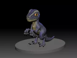 dino blue 3d print Free 3D print model