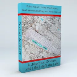 Dubai Airport DXB Airport Roads Buildings and Public Trans 3D model