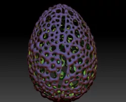 Egg with organic pattern Free 3D print model