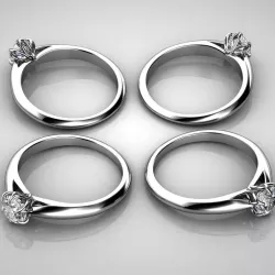 Fashionable single stone engagement ring Free 3D print model