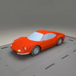 Ferrari Dino 206 GT from 1968 Low-poly  3D model