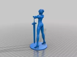 Girl With Sword Free 3D print model