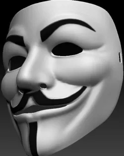 Guy Fawkes 3D print mask Free 3D print model