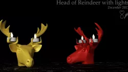 Head of Reindeer with lights Free 3D print model