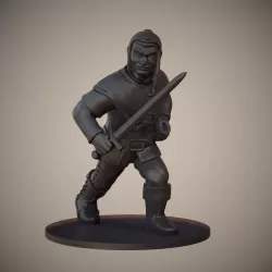 Human Swordsman Miniature 02 Free 3D print model