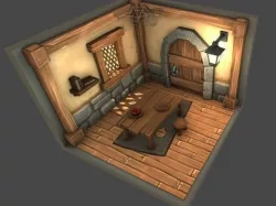 Interior house  style cartoon Free 3D print model