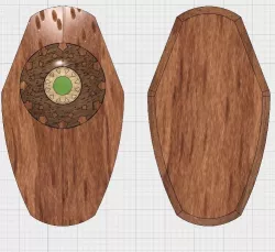 Iris wood pendant or earring  Free 3D print model