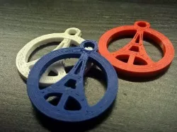 Keychain  ParisPeace Free 3D print model