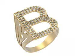 Letter B Ring Free 3D print model