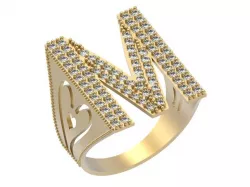Letter M Ring Free 3D print model