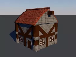 Low Poly Medieval House Low-poly  3D model