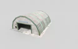 low poly military hangar Low-poly  3D model
