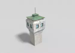 low poly military tower Low-poly  3D model