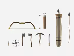 Low Poly Survival Weapon Pack Low-poly  3D model