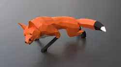 lowpoly red fox Low-poly  3D model