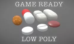 Medicine Pills Sortiment low poly game ready Low-poly  3D model