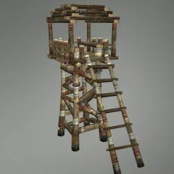Medieval Watch Tower for Guard Low-poly  3D model