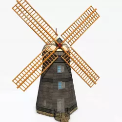 Medieval Windmill Low-poly  3D model