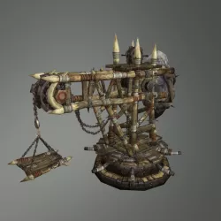 Medieval Wooden Crane Low-poly  3D model