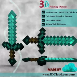 Minecraft Sword - 3D Print Kid Toy Free 3D print model