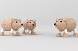 my son toy wooden bear Free 3D print model
