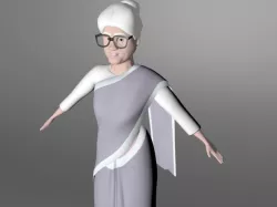 Old woman Low-poly  3D model
