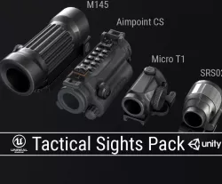 PBR Tactical Sights Pack Low-poly  3D model