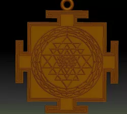 Pendant Sri Yantra  3D Model Files Free 3D print model