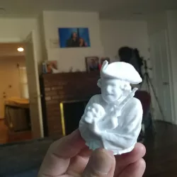 Pirate with Skull and Flintlock Pistol Statuette also  a FUN TOY Free 3D print model