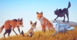 Poly Art Foxes Low-poly  3D model