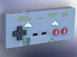 Printable Super Mario 8-bit style NES controller Free 3D print model