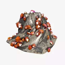 Red Quartz Crystals 3D model