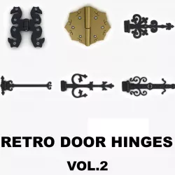 Retro door hinges collection vol 2 3D model
